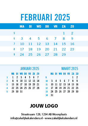 A6 Bureaukalender Data 2025