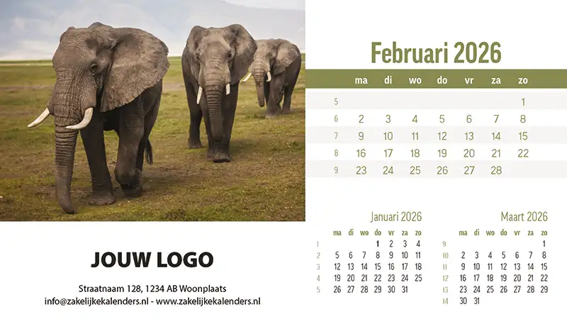 A5 Bureaukalender Beestenboel 2026