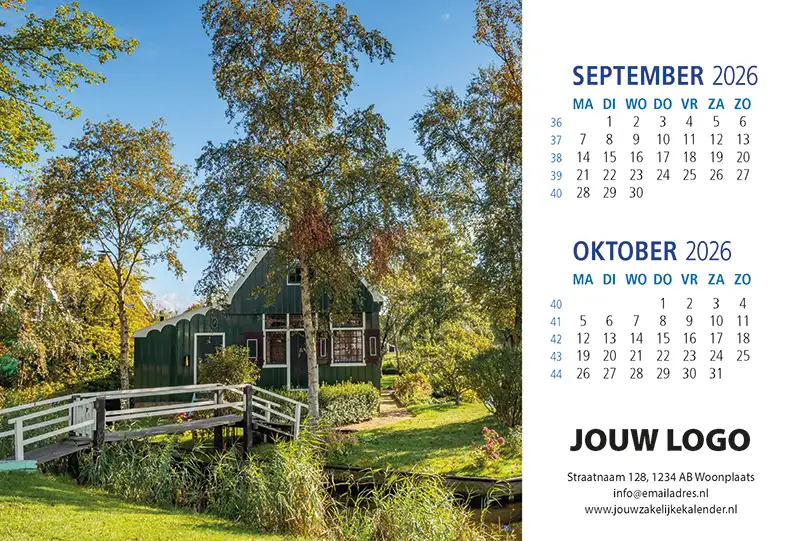 A5 Bureaukalender Hollands Glorie 2026 A5 Bureaukalender Hollands Glorie 2026