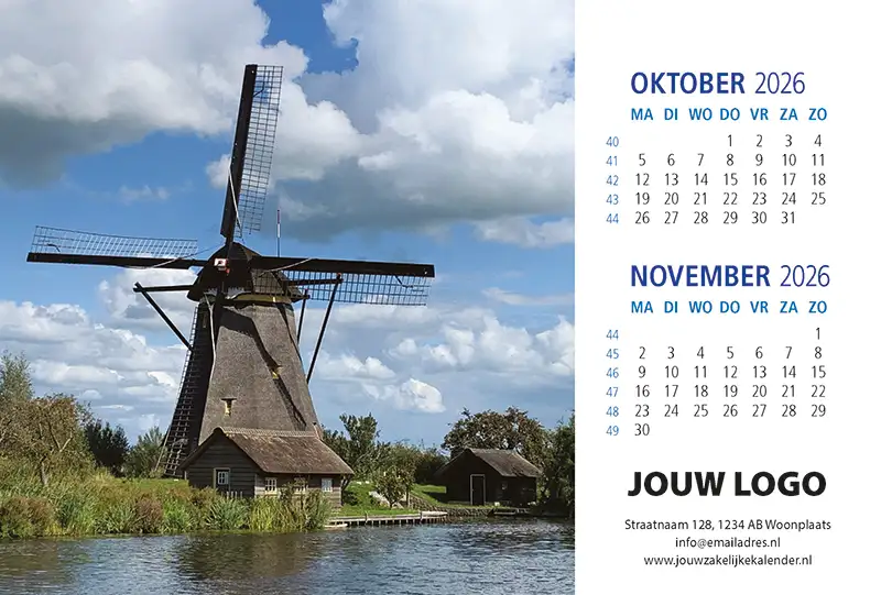 A5 Bureaukalender Hollands Glorie 2026 A5 Bureaukalender Hollands Glorie 2026