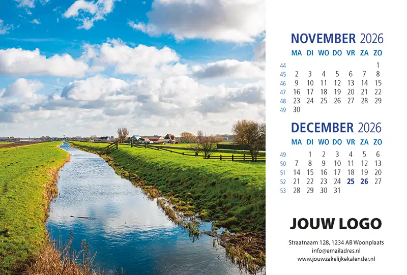 A5 Bureaukalender Hollands Glorie 2026 A5 Bureaukalender Hollands Glorie 2026