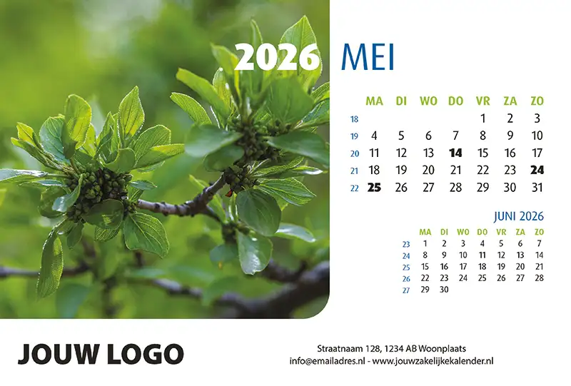 A5 Bureaukalender Natuur 2026