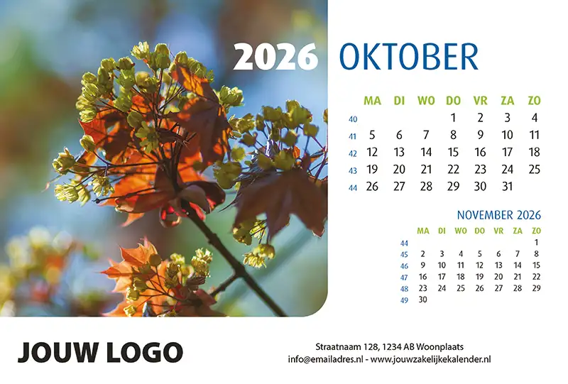 A5 Bureaukalender Natuur 2026