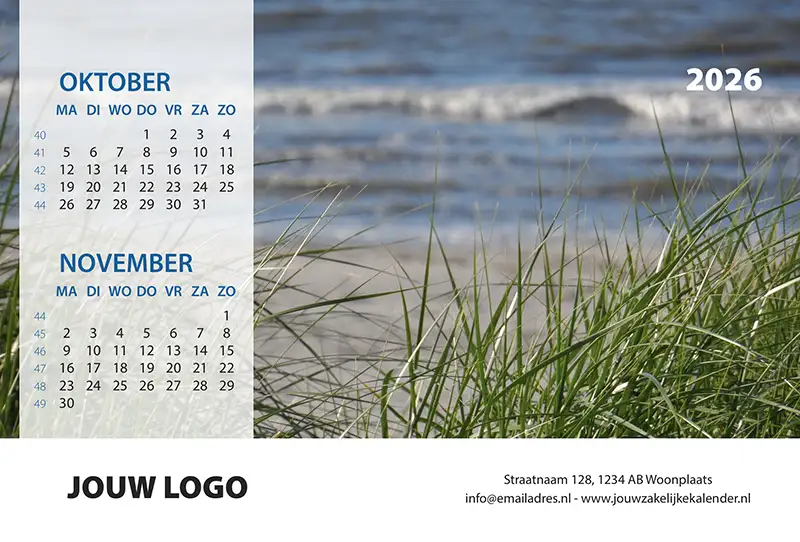 A5 Bureaukalender 2026 Langs De Noordzee