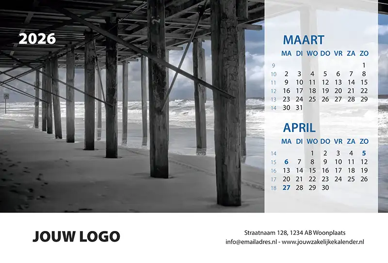 A5 Bureaukalender 2026 Langs De Noordzee