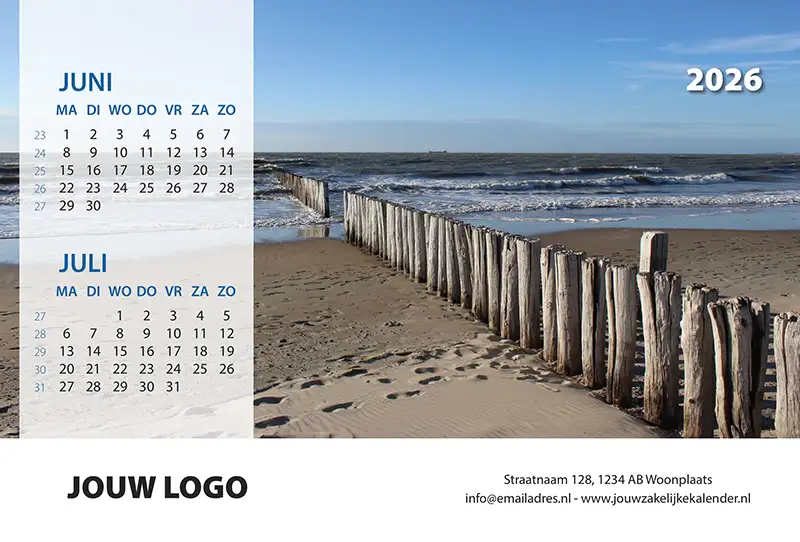 A5 Bureaukalender 2026 Langs De Noordzee