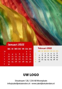 A6 Bureaukalender Kleurrijk 2022
