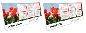 Bureaukalender driehoekskalender liggend 2022. Thema tulpen
